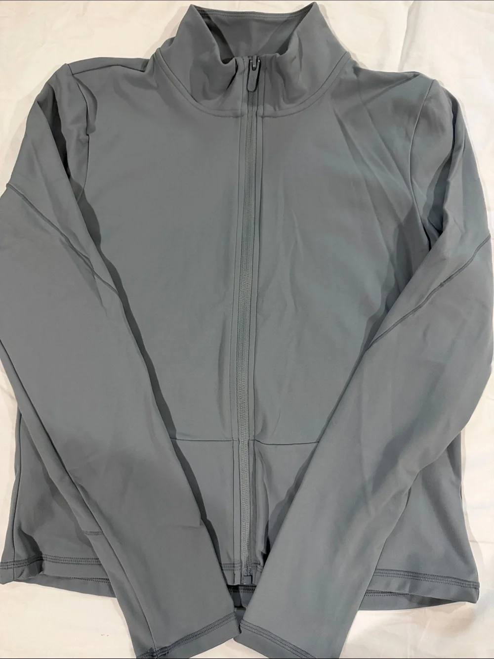 Women’s Gray / Blue Full-Zip Cropped Performance Jacket